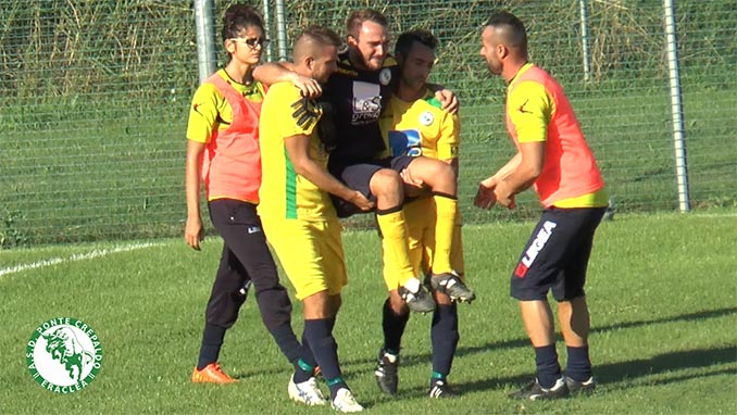 Ponte Crepaldo Eraclea. Infortunio portiere Colucci